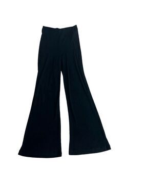 Zara black knit ribbed pants stretchy semi sheer Sz M NWT beach coverup